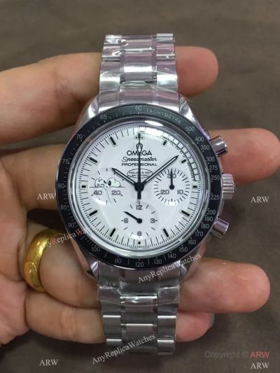 Omega Silver Snoopy Speedmaster Chronograph 7750 Watch - Swiss Replica